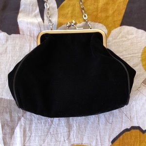 WHBM black velvet mini clutch/purse